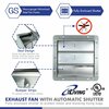 Iliving Silver 12 in. Wall Mounted Shutter Exhaust Fan with Thermospeed Controller, 65-Watt, 960 CFM ILG8SF12V-ST